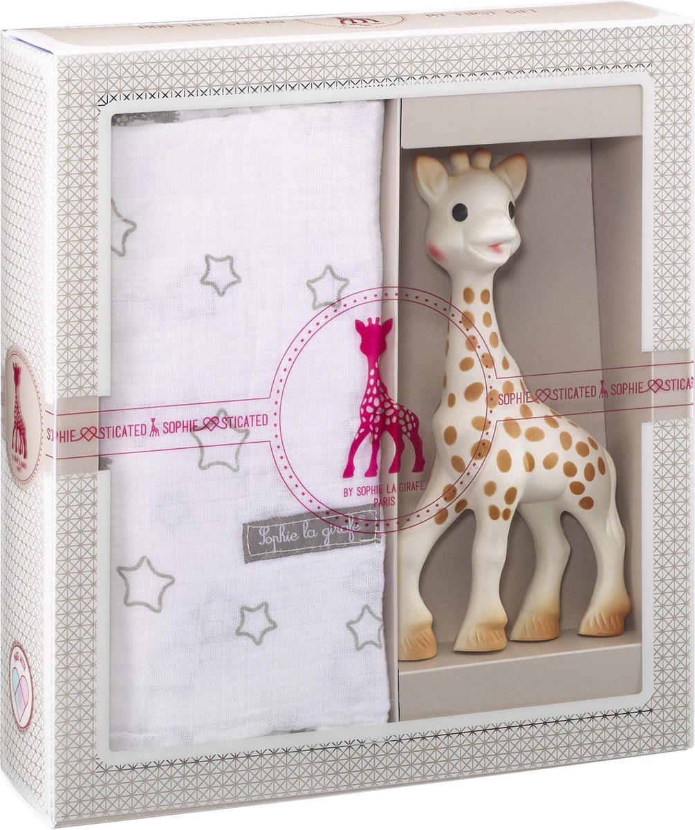 Sophie the giraffe sophiesticated gift set - baby toys - hydrophilic cloth - maternity gift - baby shower gift - 4-piece