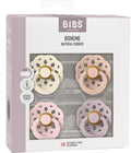 Bibs boheme pacifier - round - 4 pieces - 6-18 months - ivory blush blossom dusky lilac