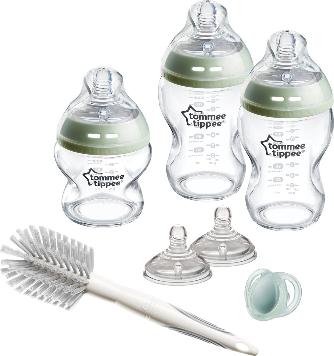 Tommee Tippee Natural Start Glass Baby Bottle Starter Set - 150ml and 250ml Bottles for Newborn Babies 0m+