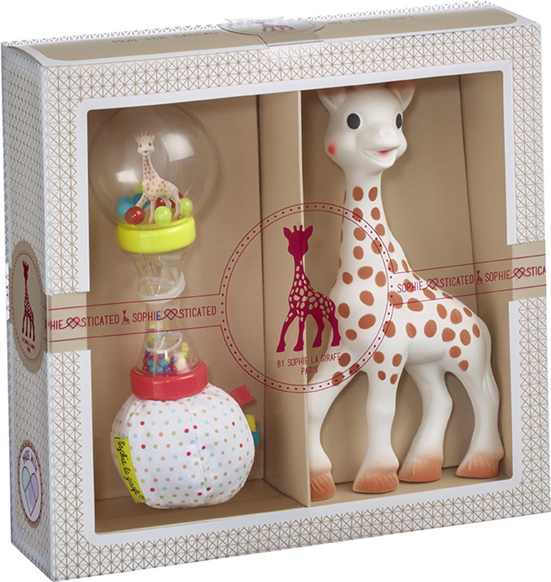 Sophie the giraffe sophiesticated gift set - baby toys - maracas rattle - maternity gift - baby shower gift - 4-piece
