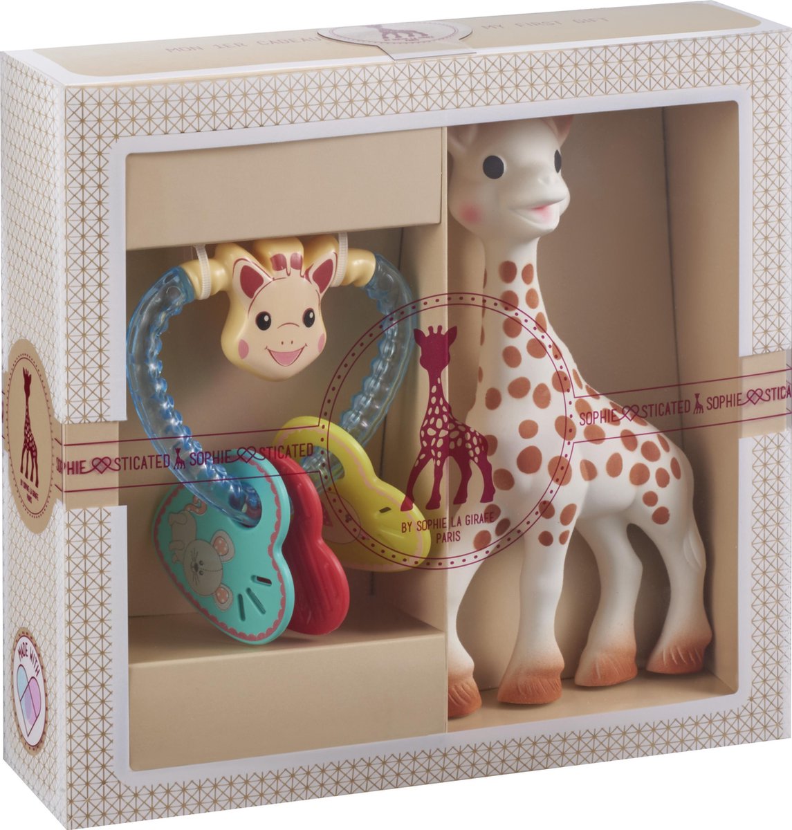 Sophie the giraffe sophiesticated gift set - baby toys - heart teething ring - maternity gift - baby shower gift - 4-piece