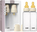 Bibs baby bottle 270 ml natural latex rubber teat pack 2 pieces - anti-colic, BPA-free, round teat, medium flow, light weight and easy to clean, suitable for newborn babies 0+ years - ivory