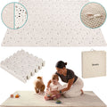 Lionelo yoka play mat baby - premium play mat foam - safe soft - double-sided floor puzzle - foldable + storage bag - for indoors outdoors - play carpet - baby toys 6 3 9 1 months - baby gym play mat - gift from 0 years beautiful beige maternity gift