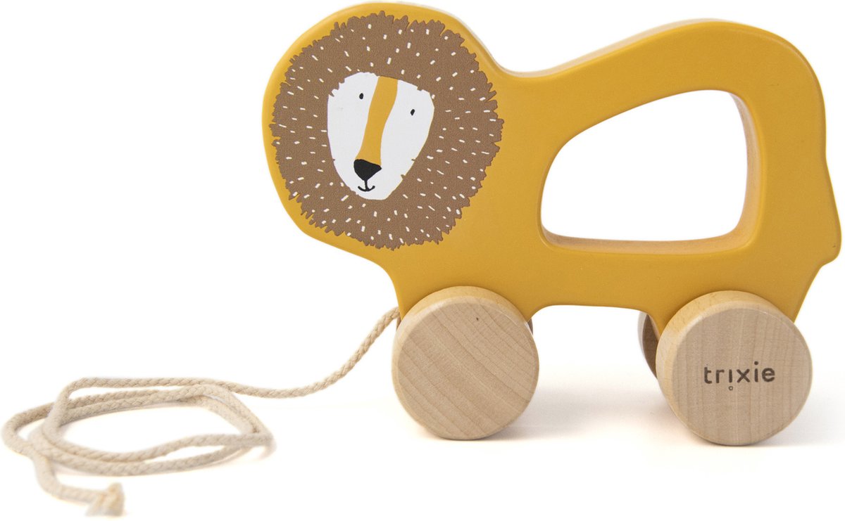 Trixie wooden pull toy - mr. lion - for the first steps - baby toys - for boys girls - lion