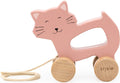 Trixie wooden pull toy - mrs. cat - for the first steps - baby toys - for boys girls - cat