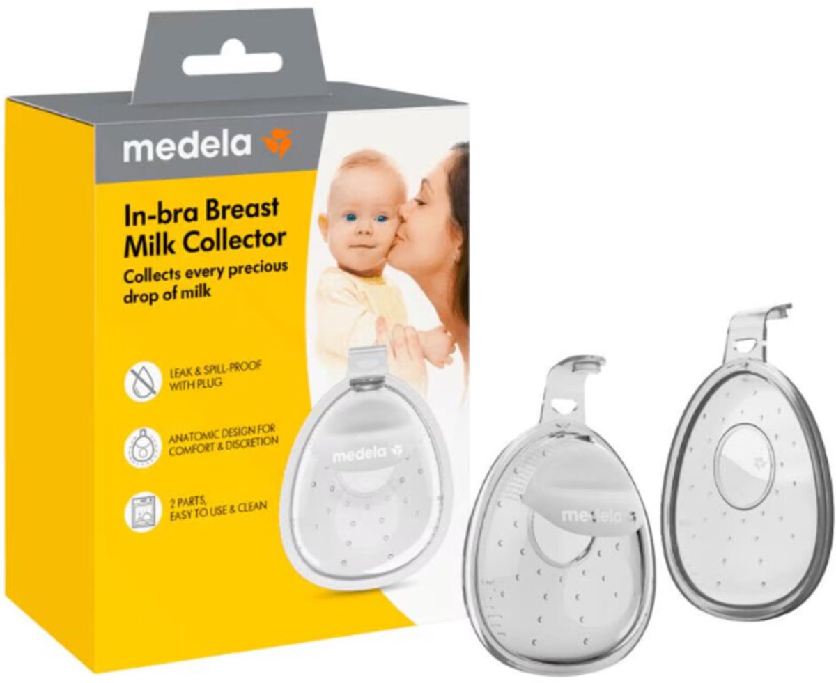 Medela in-bra breast milk collector - collects breast milk - discreet in bra - anatomical shape - soft silicone