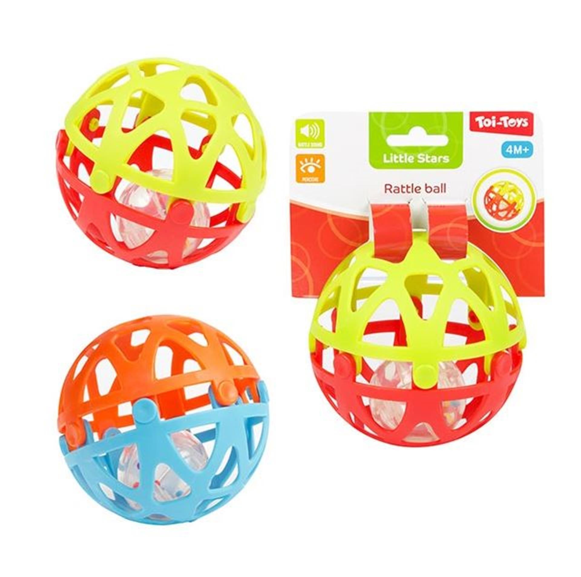 Toi-toys little stars baby open rattle ball 10cm