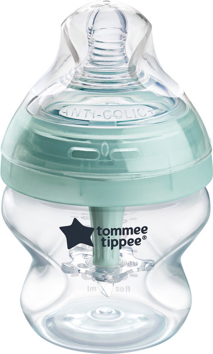 Tommee tippee advanced anti-colic baby bottle - set of 1 x 150ml baby bottle - low flow rate 0m+