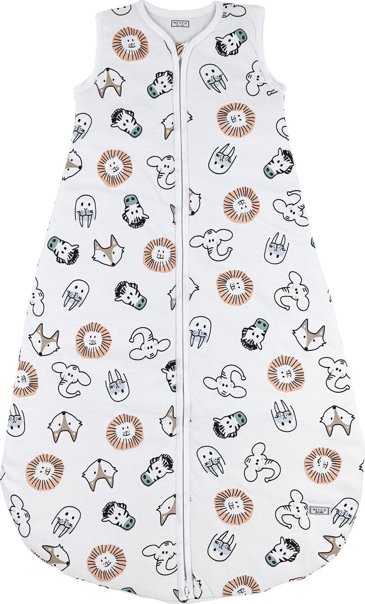 Meyco baby animal baby sleeping bag round lined - multicolour - 62cm - 2.5 tog