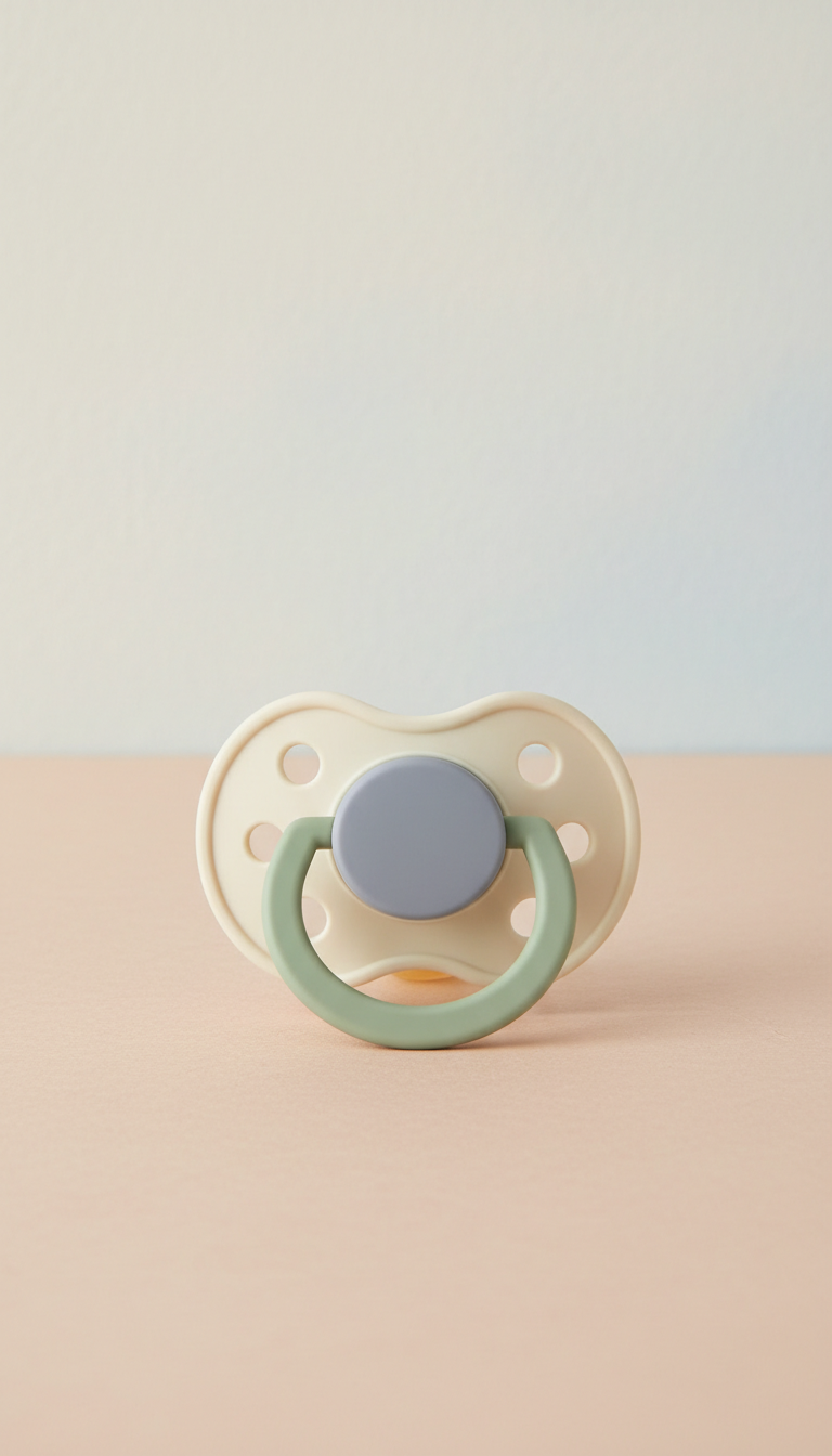 Silicone pacifier with gentle contour