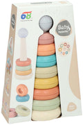 Lobbes toys eg baby stacking tower pastel