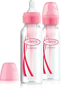 Dr. brown's options+ anti-colic baby bottle - narrow neck bottle - 250ml - pink - 2 pieces