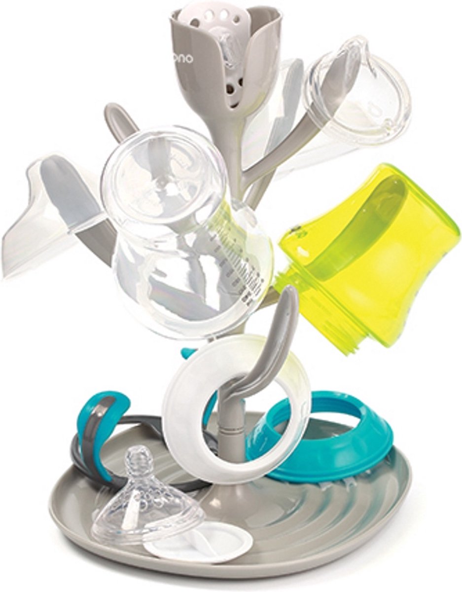 Babyono baby ono tulip bottle dryer - drying rack for baby bottles and pacifiers - BPA-free - gray