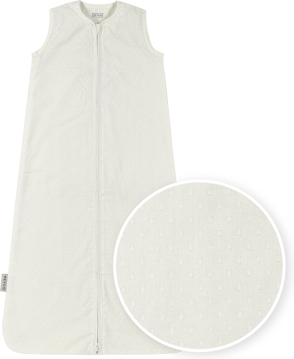 Meyco baby plume baby summer sleeping bag - off-white - 70cm - 0.5 tog