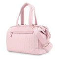NNEDSZ Pink Quilted Pattern Large Capacity Mummy Bag - Stylish Baby Diaper Bag for Moms, Baby Stroller Bag with Multiple Compartments