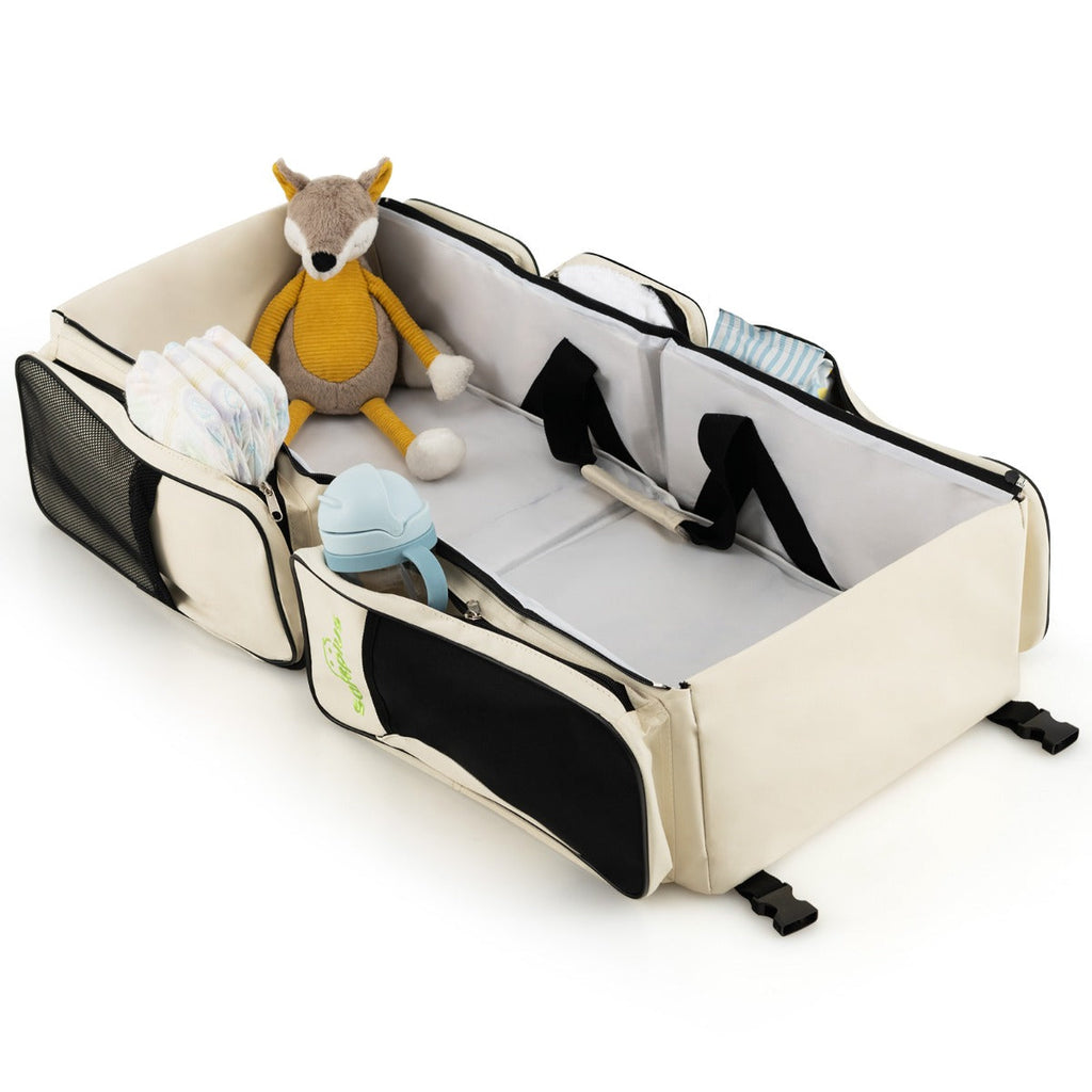 NNECW 3 in 1 Baby Bassinet Diaper Bag with Fitted Sheet